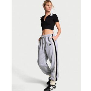 Victoria's Secret PINK Ivy Fleece Jogger Sweatpants Gray XL NWT